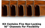 Cable Management Kit - 5-Pack 16-Inch J Channel Wire Organizers for Cords - Easy to Install Cord Hider Kit for Desk, Office, and Kitchen Use - Cable Management Under Desk by Simple Cord (Brown)