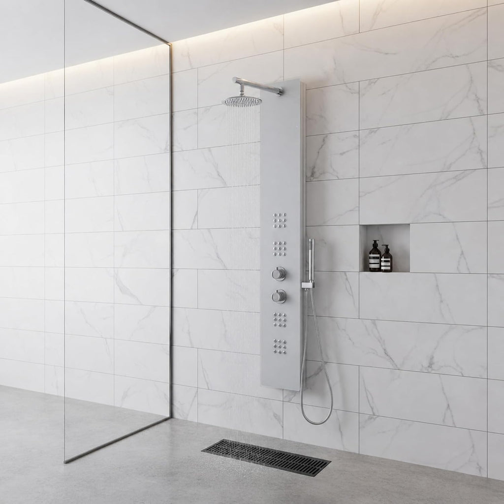 ANZZI Shower Panel 64"", Veld Series, Body Massage 2 Jetted Shower Panel