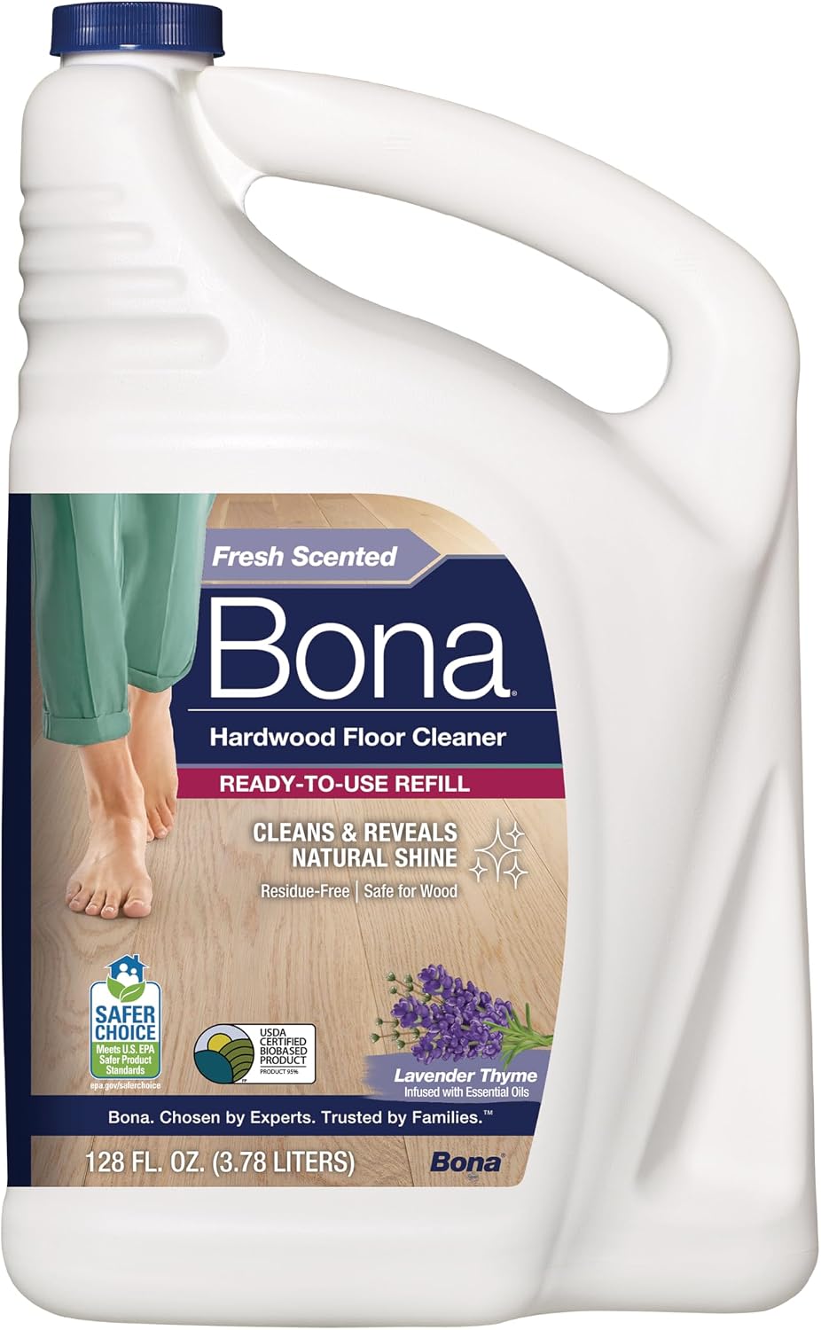 Bona Hardwood Floor Cleaner Refill - 128 fl oz - Lavender Thyme Scent