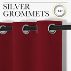 NICETOWN Christmas Burgundy Window Curtains Blackout Drapes, Thermal Insulated - Image 3
