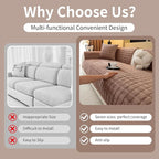 Velvet Couch Cover, Plush Sectional Sofa Cover Washable, Anti Slip Sofa - Image 3