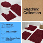 GORILLA GRIP Bath Rug Mat for Bathroom, Absorbent Chenille, 24x17 Burgundy