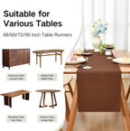 Wolkemer 2 Pack Farmhouse Brown Table Runners 48 Inches Water Resistant