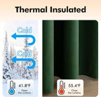 MIULEE Christmas Velvet Curtains Emerald Green Elegant Grommet Thermal - Image 5
