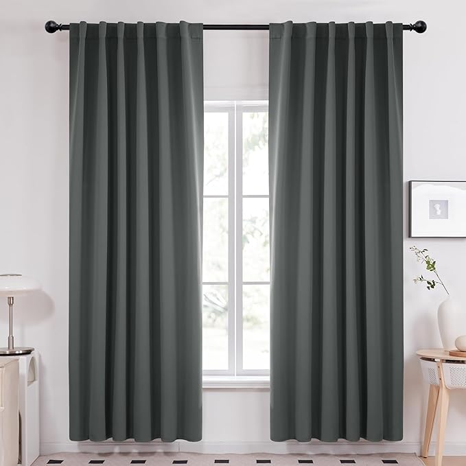 Deconovo Blackout Curtains, Thermal Insulated, W52 x L84 2 Panels, Back Tab by Deconovo