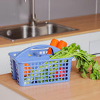 Portable Shower Caddy Basket Plastic Storage Basket with Compartments Blue