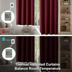 Simplebrand Ava Burgundy Blackout Curtains - Image 6