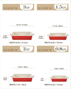 MALACASA Ceramic Casserole Baking Dishes Set of 4, Red with Handles