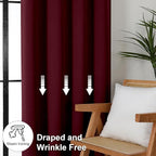 Simplebrand Ava Burgundy Blackout Curtains - Image 7