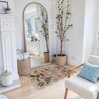 2x3 Small Area Rug for Entryway: Washable Soft Floral Scalloped Rug Brown