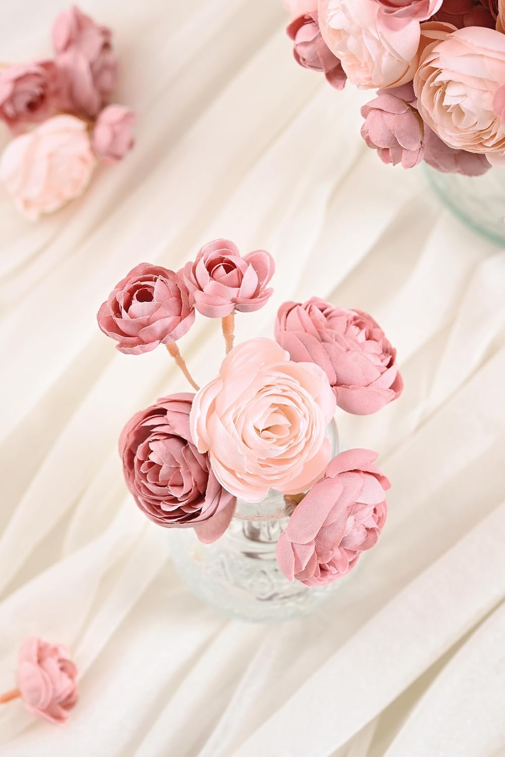 Fake Flowers Faux Flower Artificial Ranunculus Flowers Dusty Rose Peonies
