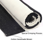 LEEVAN 2x4.3 Small Black and White Striped Layered Woven Outdoor Door Mats