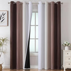 Estelar Textiler Brown and Greyish White Gradient Blackout Curtains by ESTELARTEXTILER