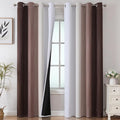 Estelar Textiler Brown and Greyish White Gradient Blackout Curtains 102 Inches by ESTELARTEXTILER