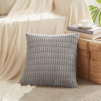 Fancy Homi 4 Packs Grey Decorative Throw Pillow Covers 16x16 Inch - Image 2