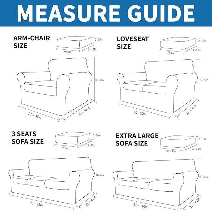 XINEAGE New 4 Pieces Couch Covers - Image 6