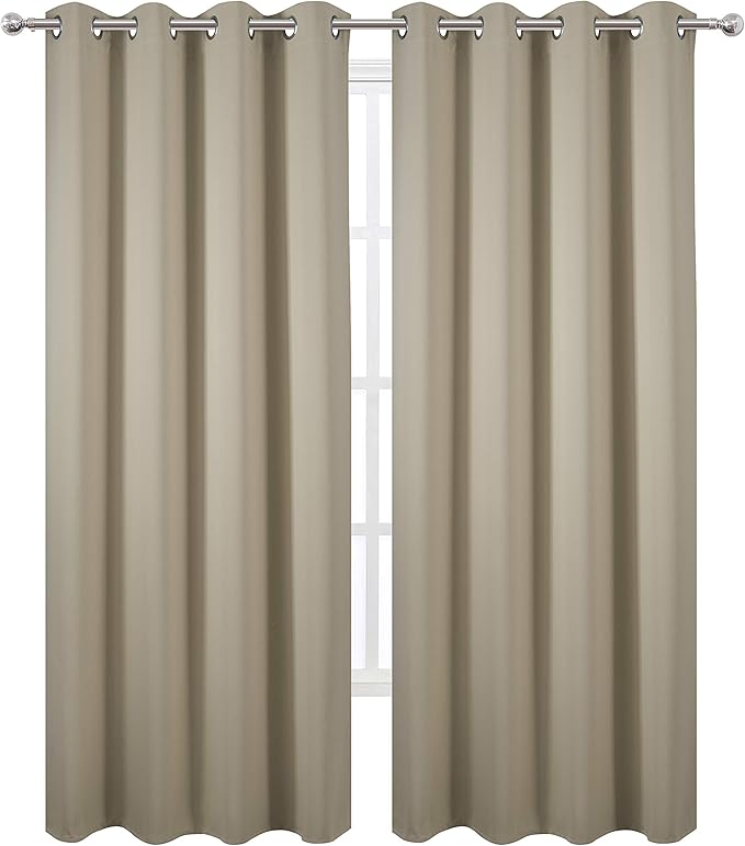 LEMOMO Beige Thermal Blackout Curtains/52 x 95 Inch/Set of 2 Panels Room - Image 2