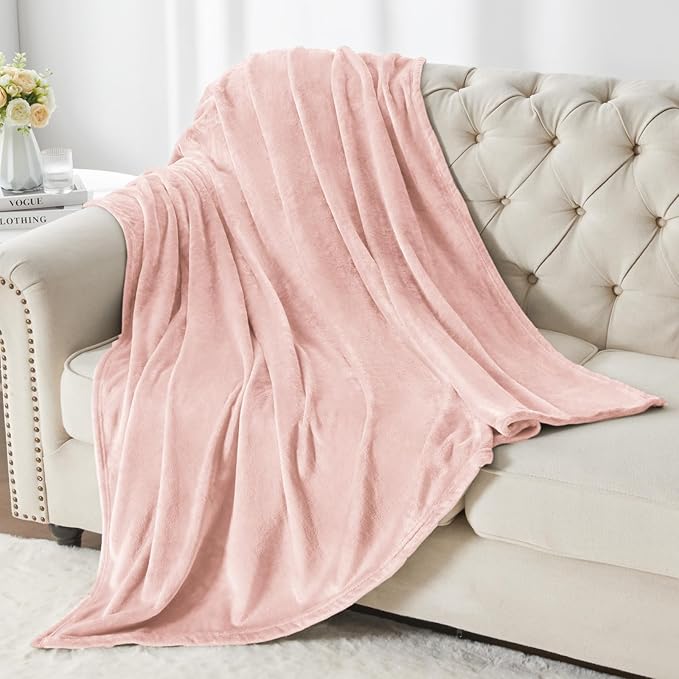 BEDELITE Fleece Blanket Twin Size Pink Morn Throw Blankets - Image 5