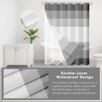 Bathroom Sets with Shower Curtain and Rugs Set of 4 Grey Striped