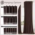 Guken Brown 100% Blackout Curtains 63 Inch Length 2 Panels Set - Image 6