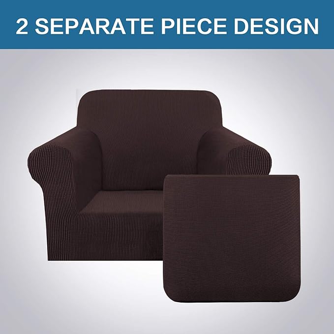 H.VERSAILTEX 2-Pieces Chair Cover Slipcover Furniture Protector Armchair Cover - Image 3