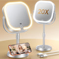 Gospire ABS Frame Lighted Makeup Mirror with Magnification 20X/1X,Rectangle