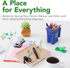 Mini Trash Can/Recycle Bin Pencil Holder for Desks, Blue/Green
