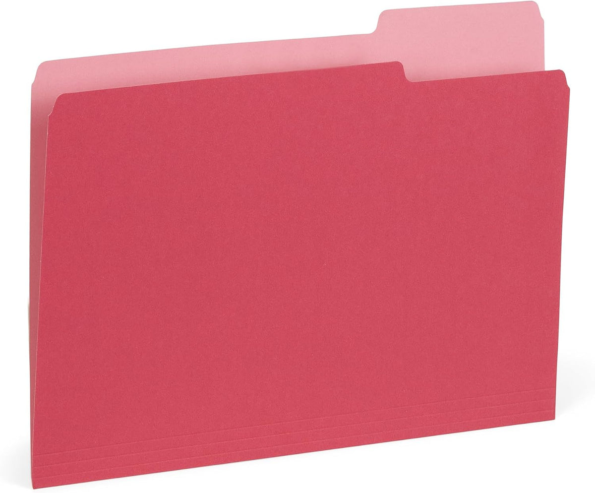 Blue Summit Supplies 100 File Folders, Letter Size, 1/3 Cut, Assorted