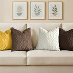 decorUhome Throw Pillow Covers 22x22 Inch Set of 2, Soft Plush Faux Wool Brown - Image 4