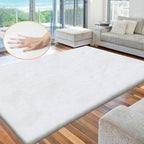 ORINOVA White Fluffy Living Room Rugs 6x9 Area Rug Washable Shag Rugs - Image 3