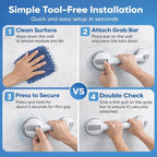 Grab Bars for Bathtubs and Showers,Suction Grab Bars 2 Pack 16.5"