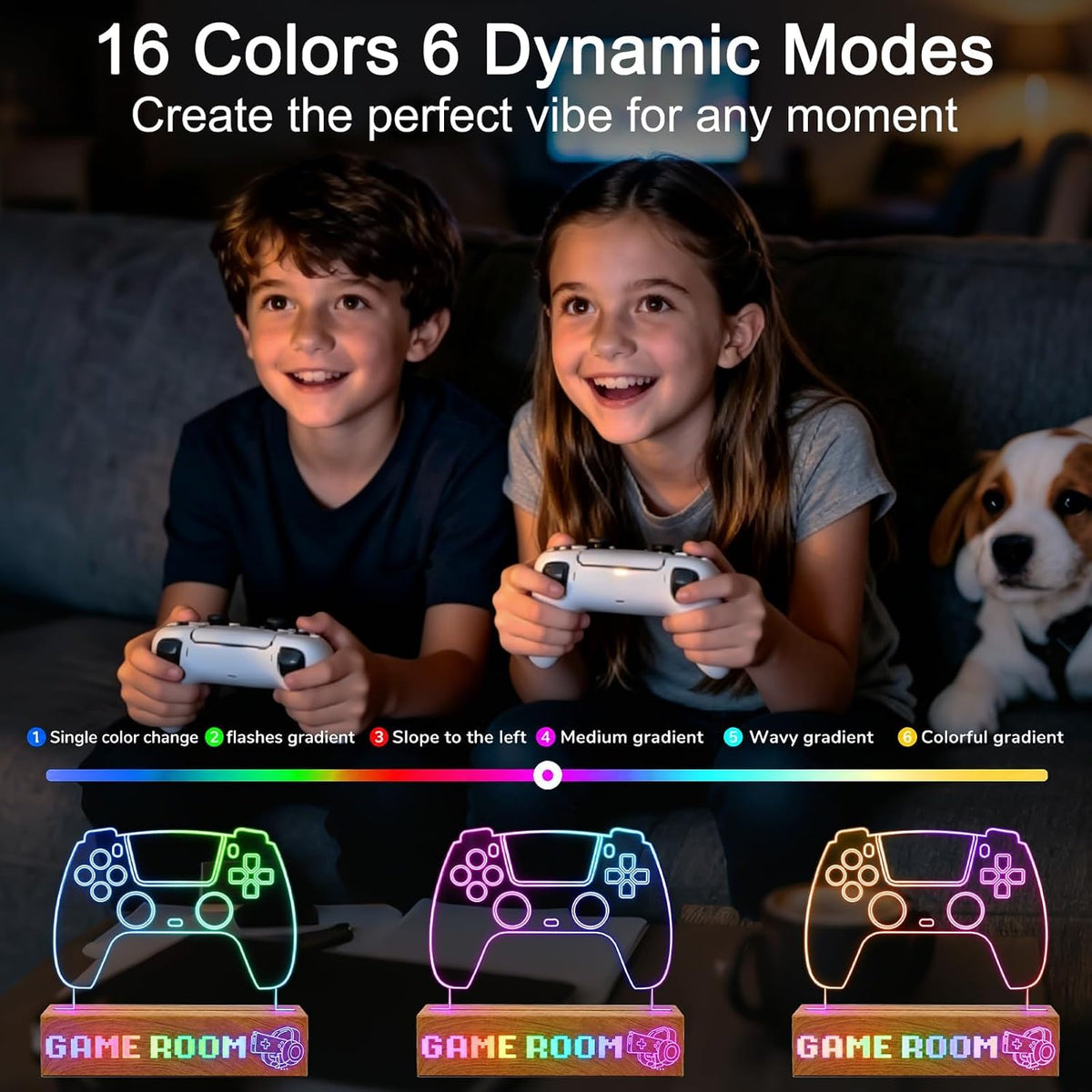 Game Room Decor LED Neon Sign, RGB Gaming Room Light for Desk Setup, 16 Colors 6 Dynamic Modes with Remote, Gamer Gifts for Men Teen Boys Kids, Cool Gaming Accessories for Bedroom Office Wall Decoration