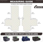 TAOCOCO 100% Waterproof Oversized Loveseat Recliner Cover, Non Slip Split Couch - Image 2