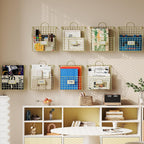 4 Packs Hanging Wall File Organizer with Hooks, Magazine Rack ,Mail Basket