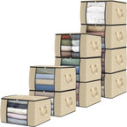 Fab totes 6 Pack Storage Bags for Clothes Blanket Storage Bins with Lids
