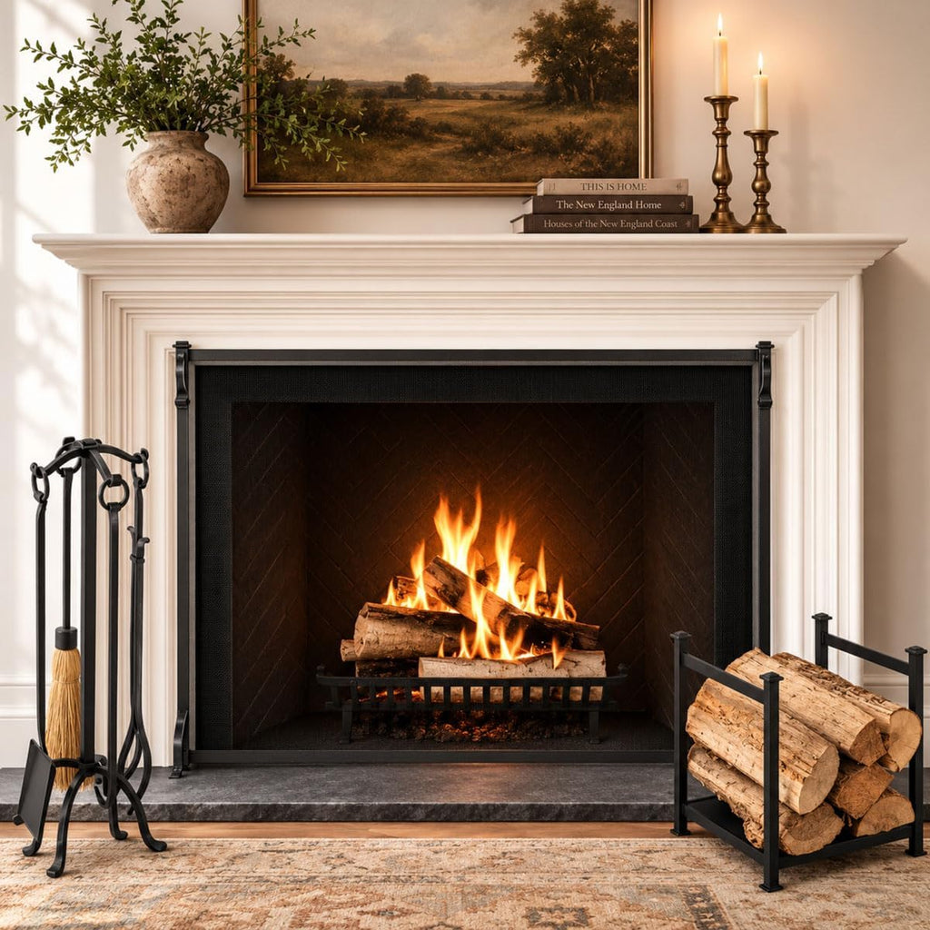 Pilgrim Home and Hearth Craftsman Fireplace Tool Set Black 18018MBK