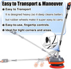 HHQ Commercial Floor Scrubber Machine with Brushes and Pads, Heavy Duty Floor Cleaner Polisher and Buffer- Deep Cleaning Tile and Grout, Hardwood Floors and Carpets without Getting on Hands and Knees