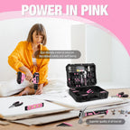 WORKPRO 20V Pink Cordless Drill and 141-Piece Home Tool Kit for Women
