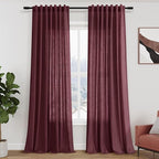 Nanspring Burgundy Linen Curtains by Nanspring