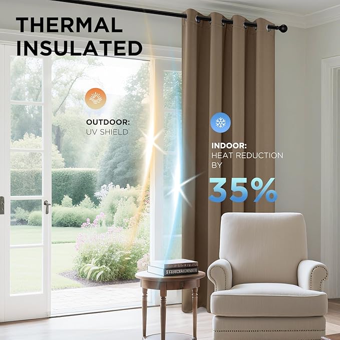 Joydeco Blackout Curtains 84 Inch Length 2 Panels Set, Thermal Insulated Long - Image 4