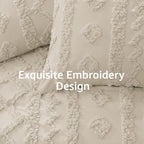 Queen Size Comforter Set- 7 Pieces Tufted Bed in a Bag Queen Bedding Sets