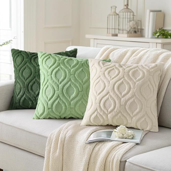 decorUhome Summer Throw Pillow Covers 22x22 Inch Set of 2, Soft Plush Faux Wool - Image 4