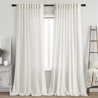 Nanspring Beige White Curtains Linen by Nanspring