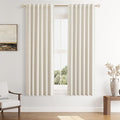 Guken 100% Blackout Linen Curtains 63 Inch Length 2 Panels Set by Guken