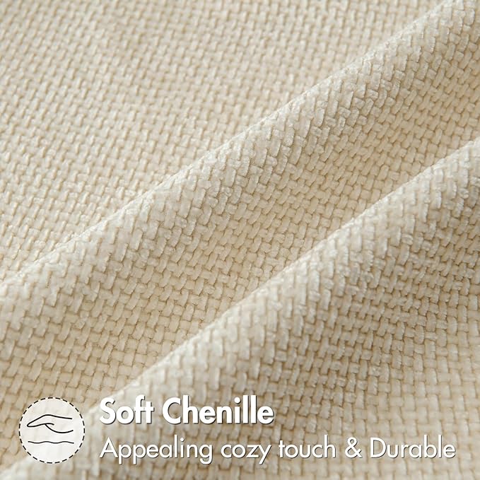 MIULEE Pack of 2 Lumbar Couch Throw Pillow Covers 20x12 Inch Neutral Cream - Image 8