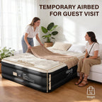 HiiPeak Queen Air Mattress with Built in Wireless Removable Pump, Inflatable Air Mattress Durable Suede Topper Inflatable Blow up Mattress, Portable Air Bed for Camping, Guests, Home