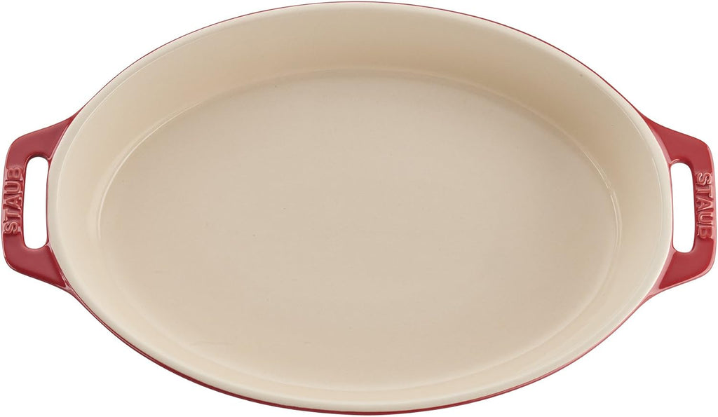 STAUB Ceramic Oval Baking Dish Set, 2-piece, Cherry