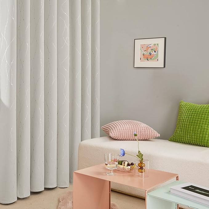 Deconovo Beige Curtains for Living Room, Room Darkening Soundproof Drapes - Image 5