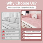 Velvet Couch Cover, Washable Sectional Sofa Cover, Anti Slip Sofa Slipcover - Image 4