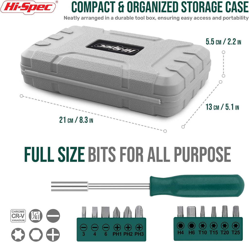 Hi-Spec Small Tool Kit Compact Set for Home and Office DIY, Green